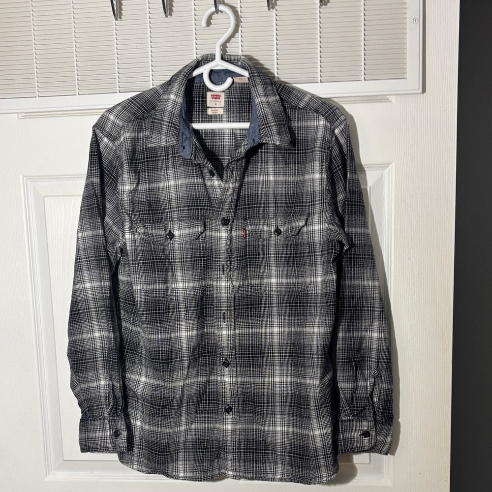 Levi's Black and White Checkered Shirt
